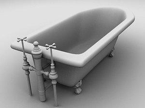 3ds max victorian clawfoot bathtub hires