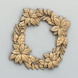 3D cnc decorative wreath model
