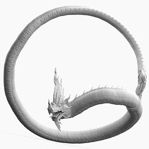 3D model Serpent Dragon White Rigged