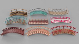 Cartoon Bridges Collection 3D model