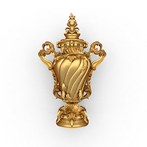 3D model Classical urn decorative onlay cnc 3d printing stl 04