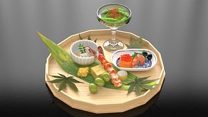 Japanese Seafood set 3D