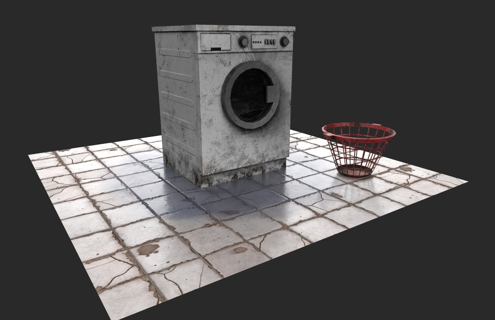 3D Lowpoly Washing Machine TurboSquid 1650458