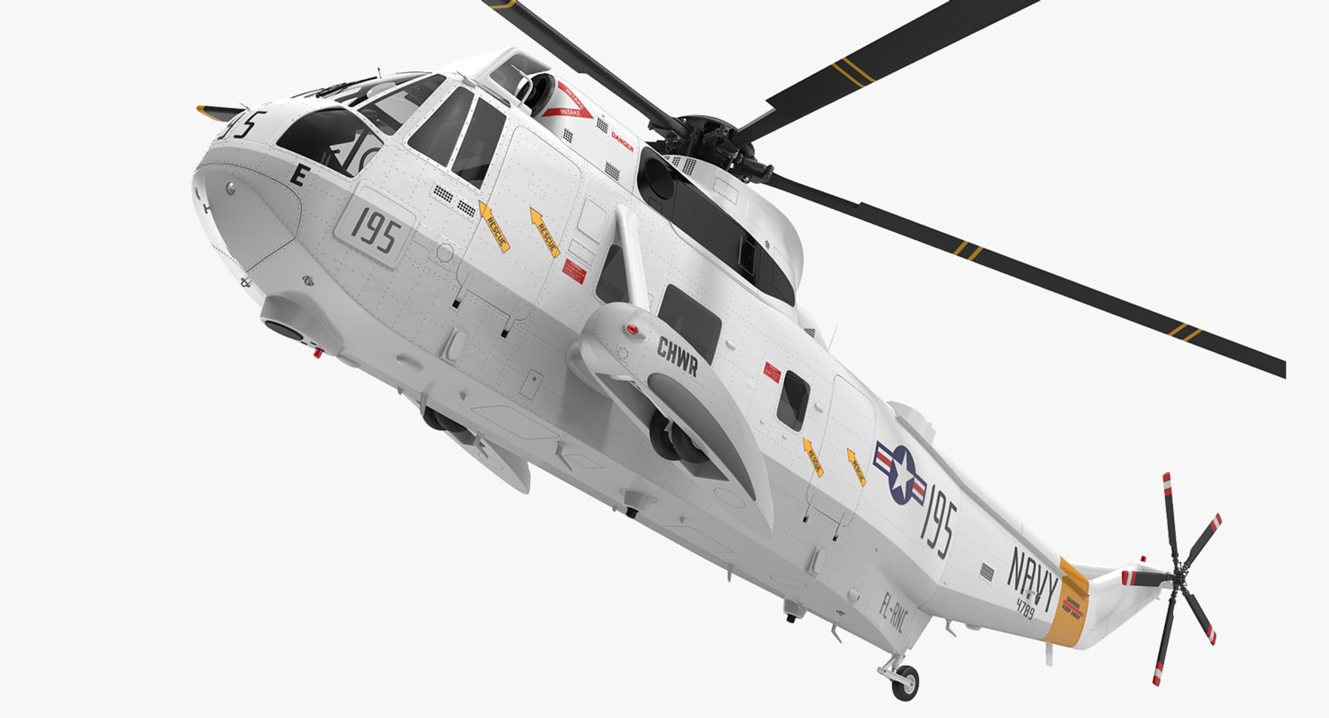 Sikorsky SH-3H Sea King USA Navy Rigged 3D Model 3D model preview