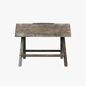 Medieval Wooden Horse Torture Device 3D model