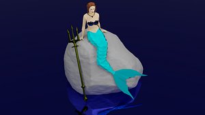 Magical Mermaid Siren Sea maiden Oceanid Lowpoly Rigged