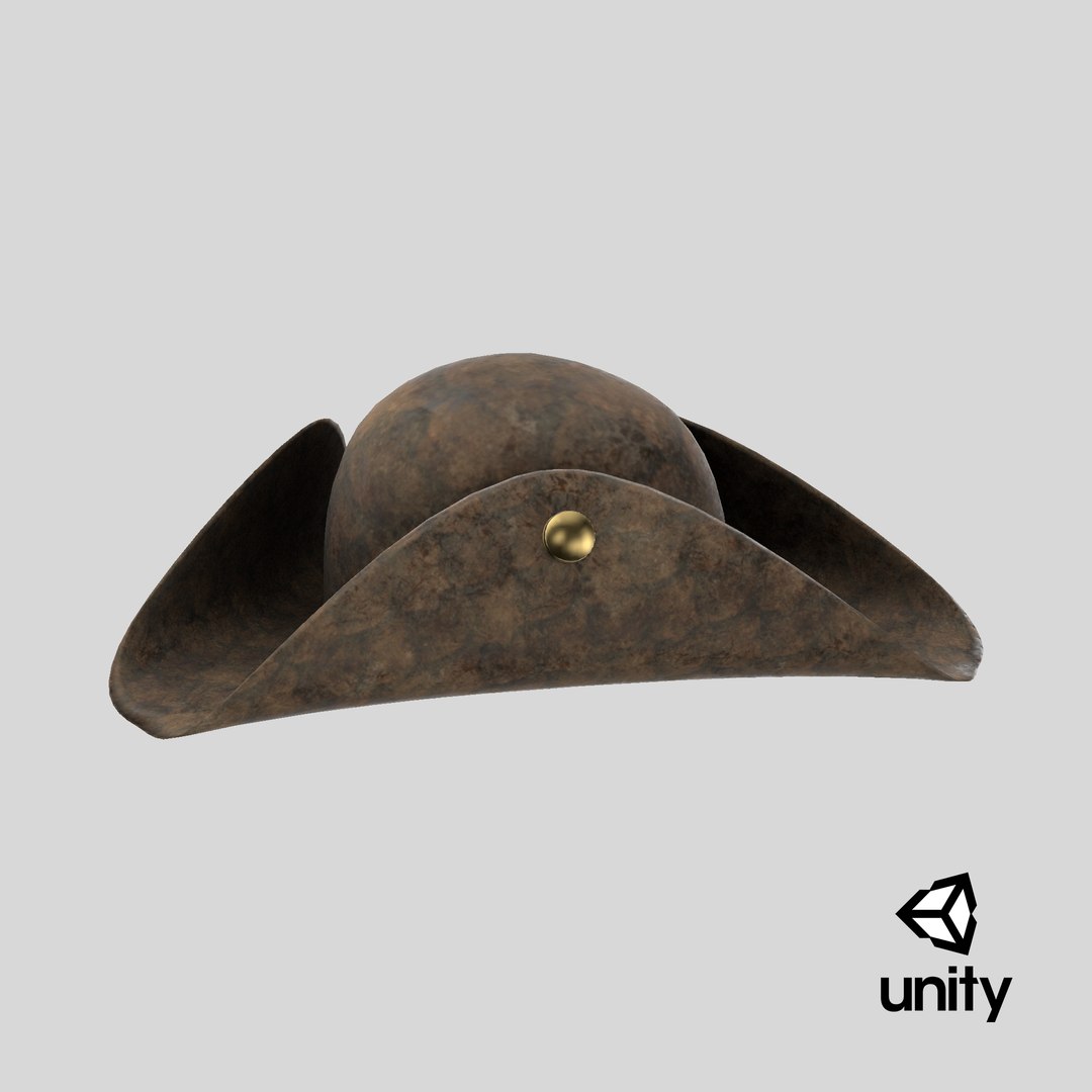 3D Leather pirate hat https://p.turbosquid.com/ts-thumb/jx/13ObqB/my/stemcell_unity_render/png/1719325097/1920x1080/fit_q87/10fbd52ae771a8a7e340dbb48d4cc63b572c5393/stemcell_unity_render.jpg