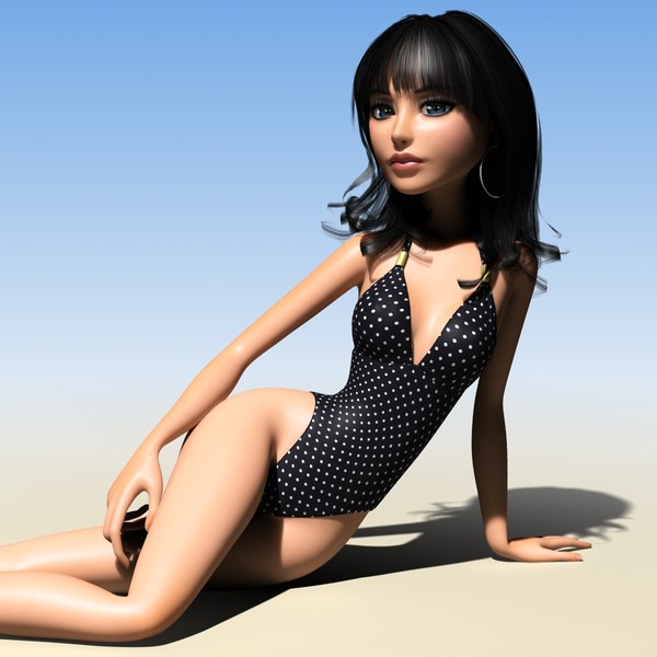 600px x 600px - 3d cartoon character young woman model