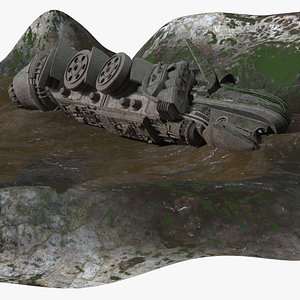 3D UFO Spaceship Crash Site