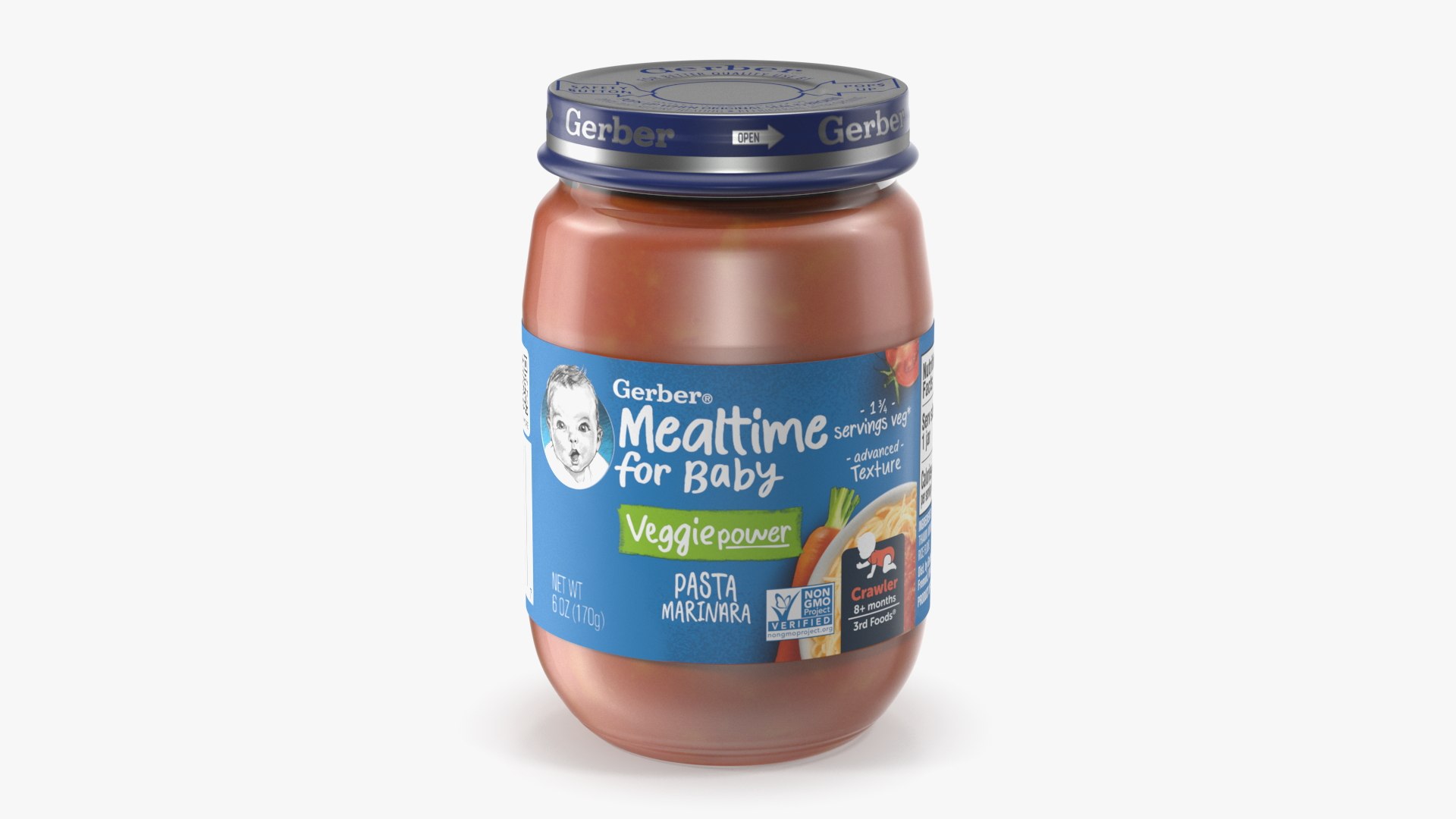 Marinara Gerber Baby Food Jar 170g 3D model preview
