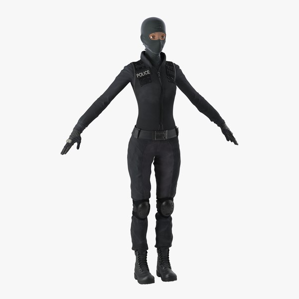 swat woman 4 modeled 3ds