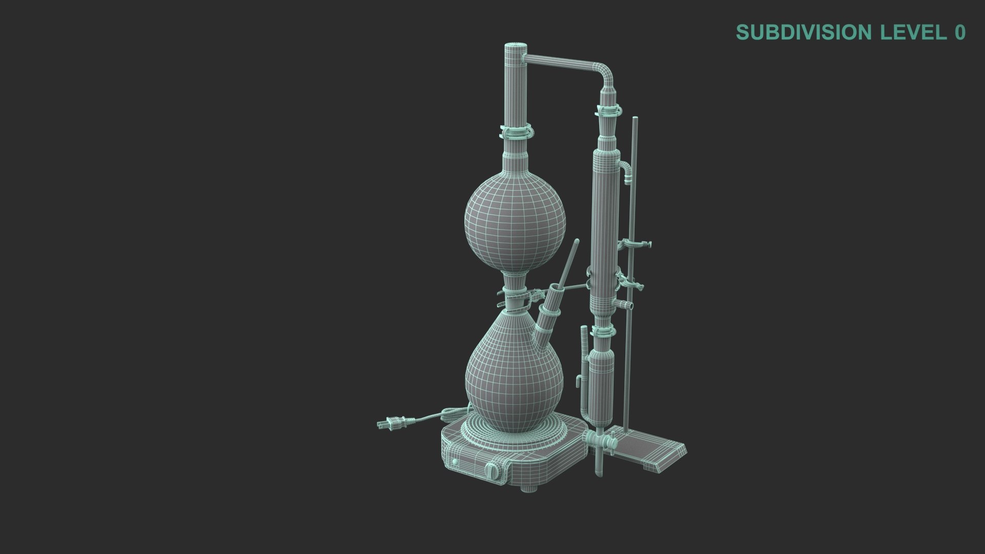 Distillation Kit 3D model https://p.turbosquid.com/ts-thumb/jx/CwJfQY/r7/wireframe0007/jpg/1639936958/1920x1080/fit_q87/b1c92275ced0850ca2e61a2860ec75f8803f50dd/wireframe0007.jpg