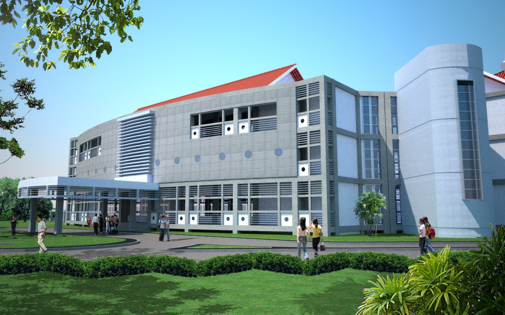 College University Building Revit 3d Max