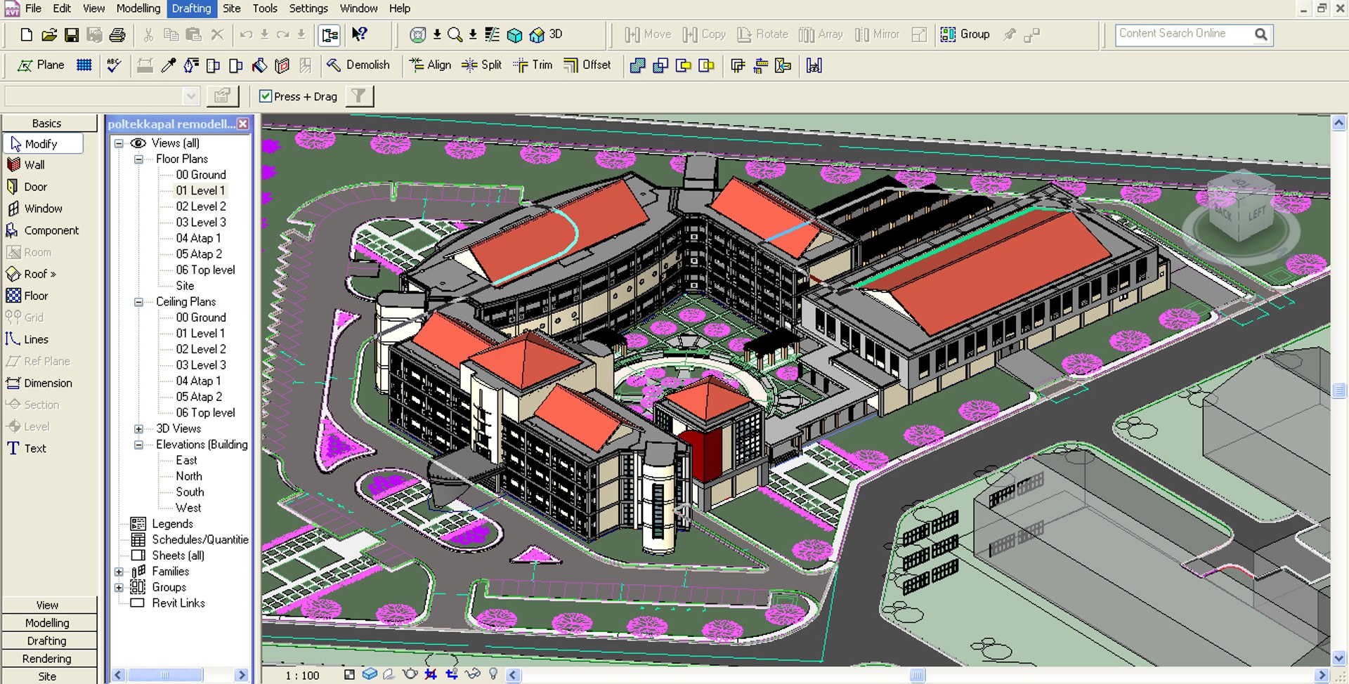 College University Building Revit 3d Max