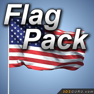 flag country poles 3d max