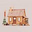 3D Lowpoly Shack 02