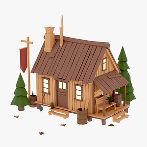 3D Lowpoly Shack 02