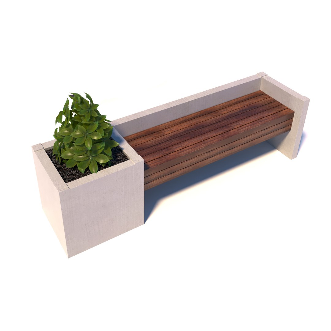 3D street bench modern - TurboSquid 1320607