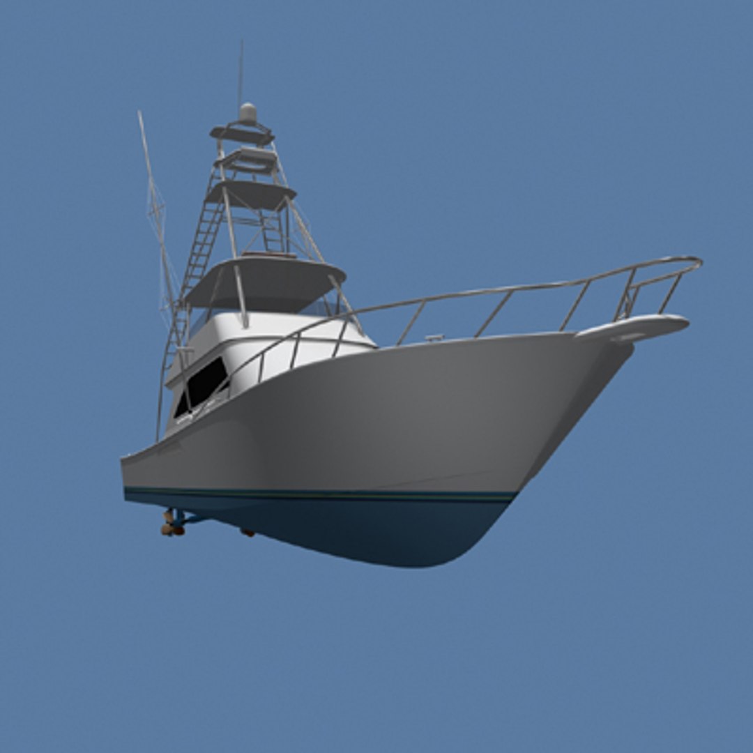 sportfishing yacht boat 3d model