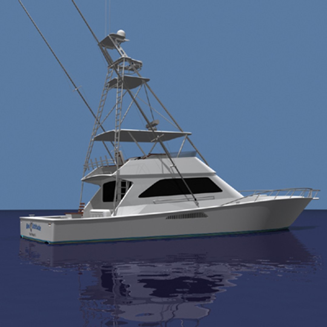 sportfishing yacht boat 3d model