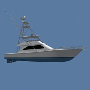 52ft Sport Fish Boat 3D Model $10 - .3dm .3ds .obj .skp .unknown