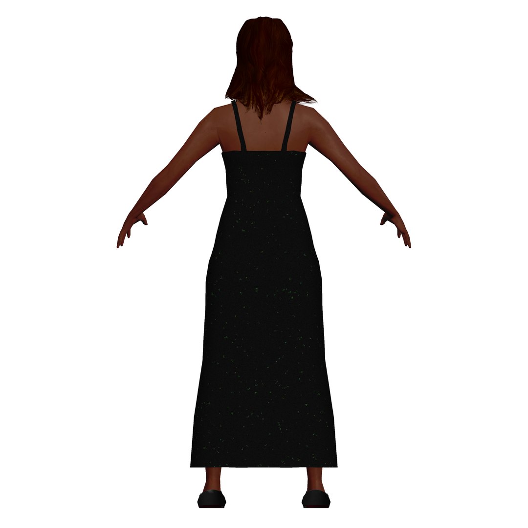 3D Black Lady Dress - TurboSquid 1654667