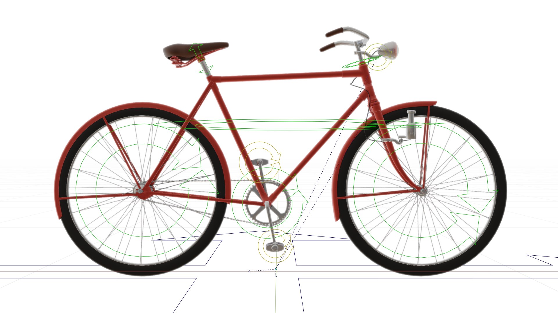 3D Vintage Bicycle Rigged Model - TurboSquid 2209513