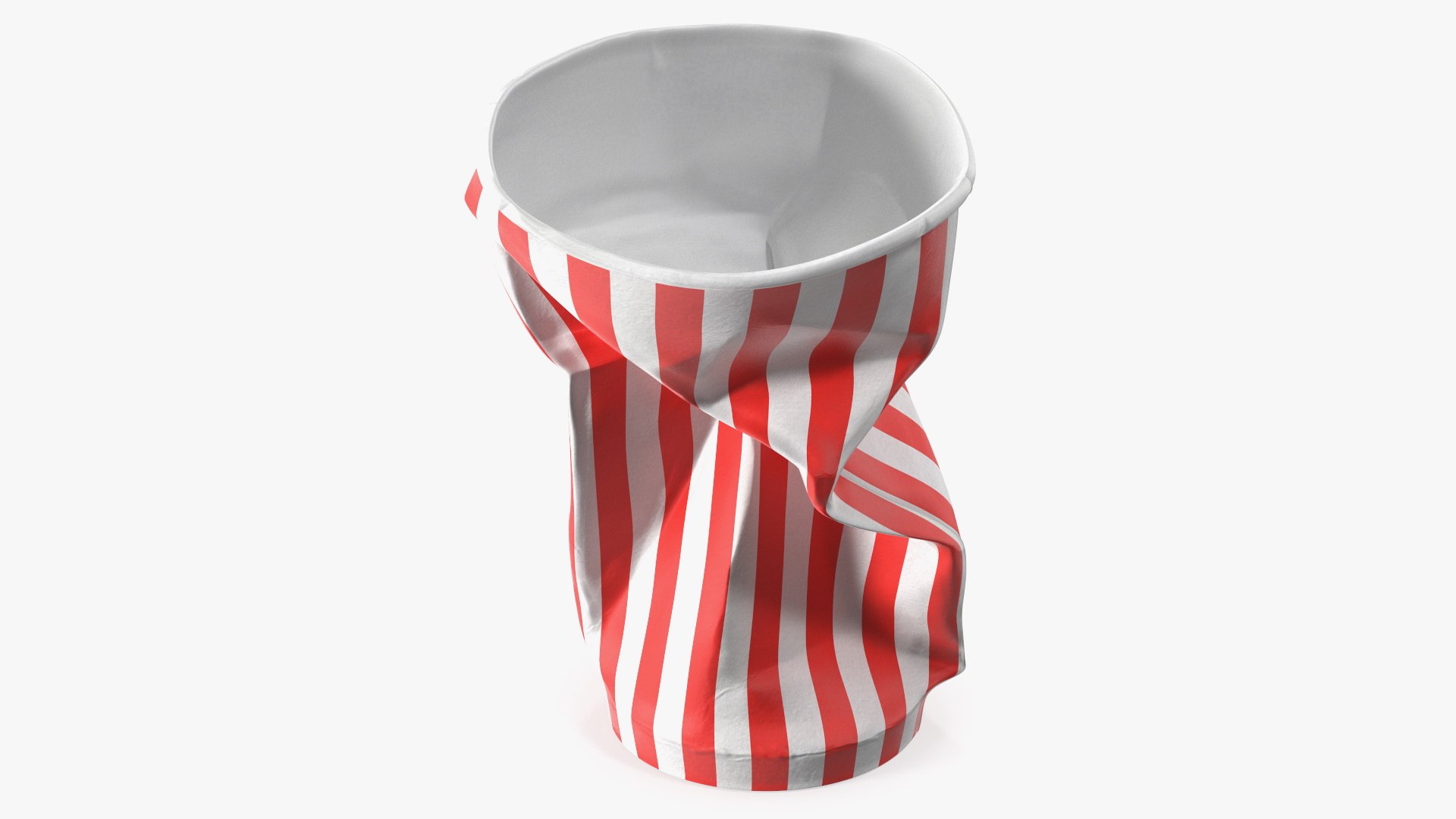 Crumpled Drink Cup Striped 3D model preview