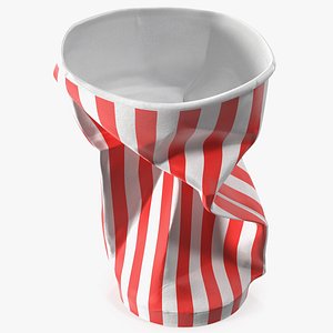 Crumpled Drink Cup Striped 3D model