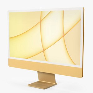 Apple iMac 2021 Yellow 3D model