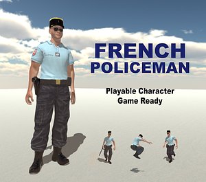 3d model french policeman man