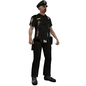 3d rigged zombie police