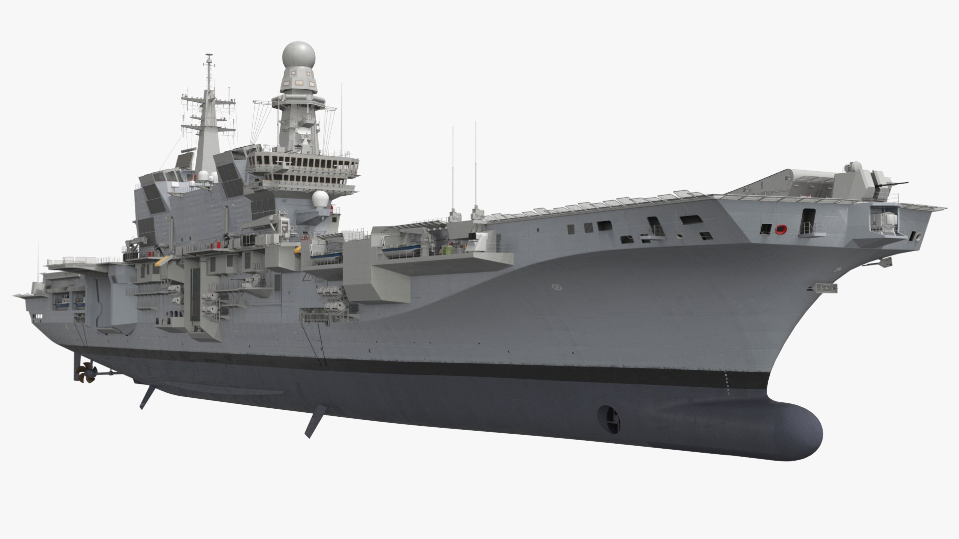 Modern Aircraft Carrier Naval Vehicle Gray 3D model preview