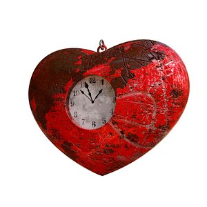 Dirt Heart with Clock 3D