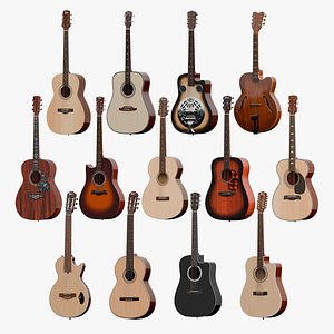 3D model All Body Types Acoustic Guitar PBR