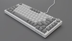 AJAZZ machanical keyboard 75 white-gray with all components 3D