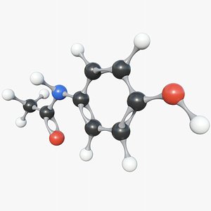 Paracetamol Molecule With PBR 4K 8K 3D model