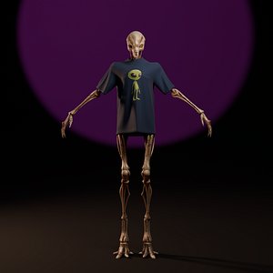 Hyper Realistic Robotic Alien Character Sci Fi Creature 3D Model Game Ready FBX STL