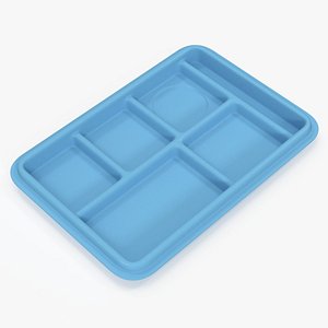 Compartment Meal Tray Blue 3D