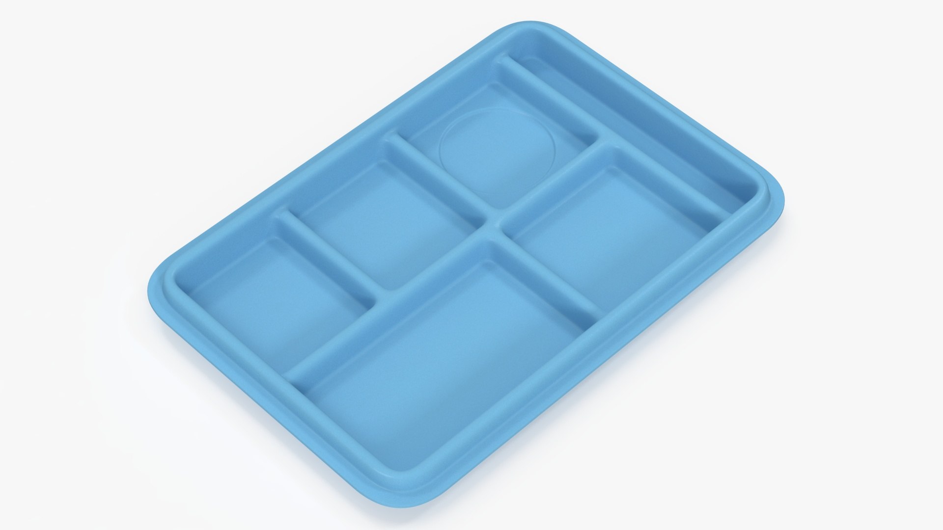 Compartment Meal Tray Blue 3D model preview