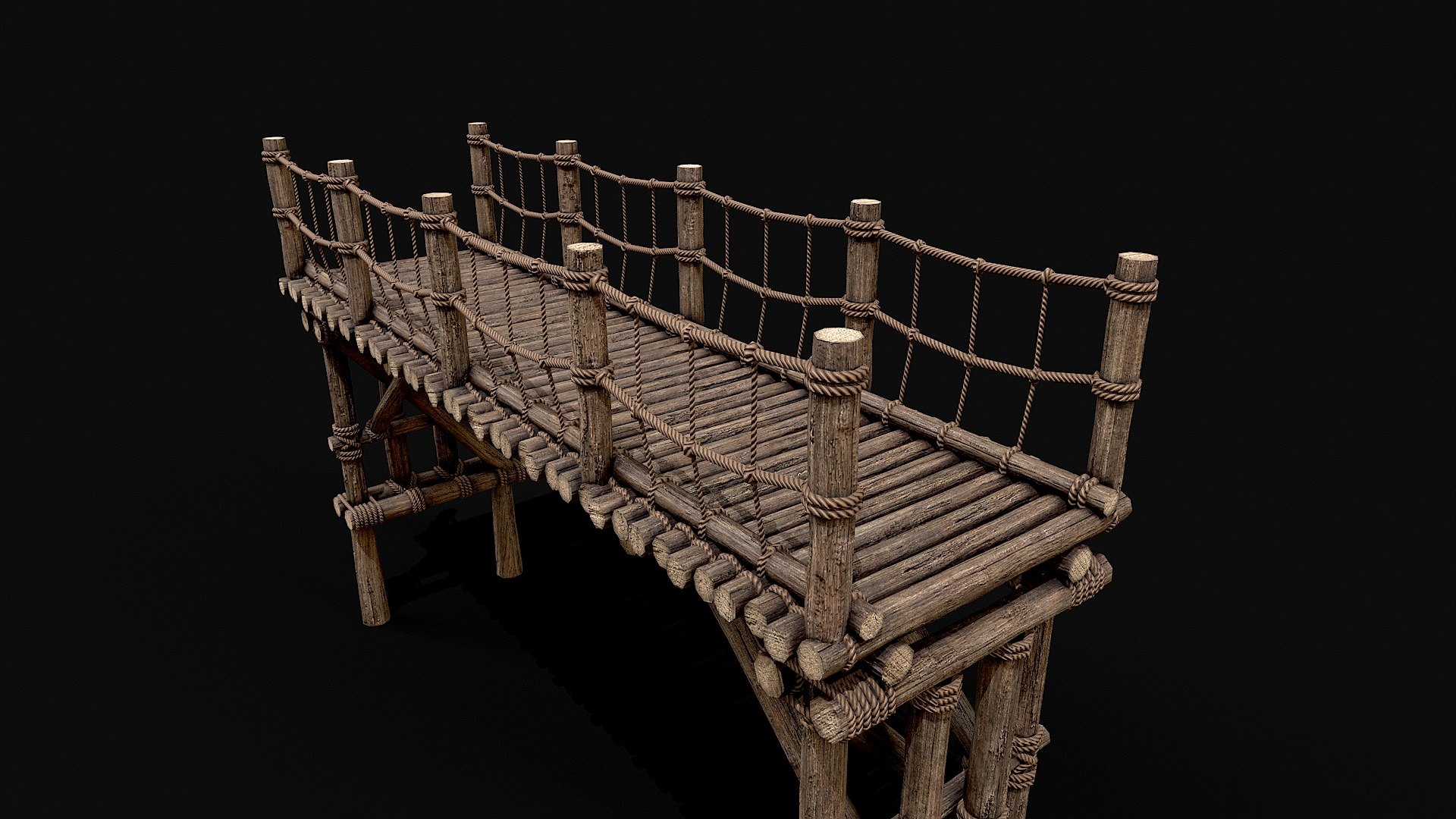 Modular Wooden Rope Bridge 3D Model - TurboSquid 2357854