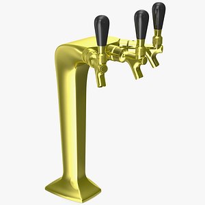 triple beer tap faucet 3D model