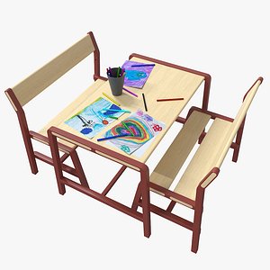 Children's Table and 2 benches