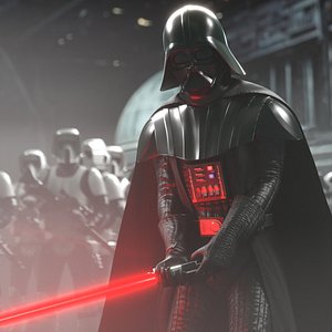 Darth Vader Combat Stance with Lightsaber 3D model
