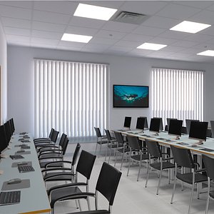 Computer Laboratory Classroom 3D model