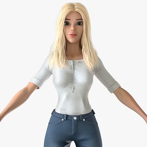 3D Cartoon Woman - Casual Outfit