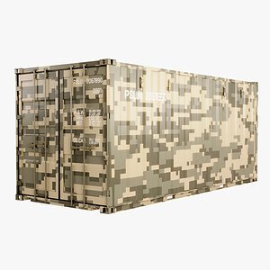 Military Intermodal Shipping Container 20-foot-long 3D model