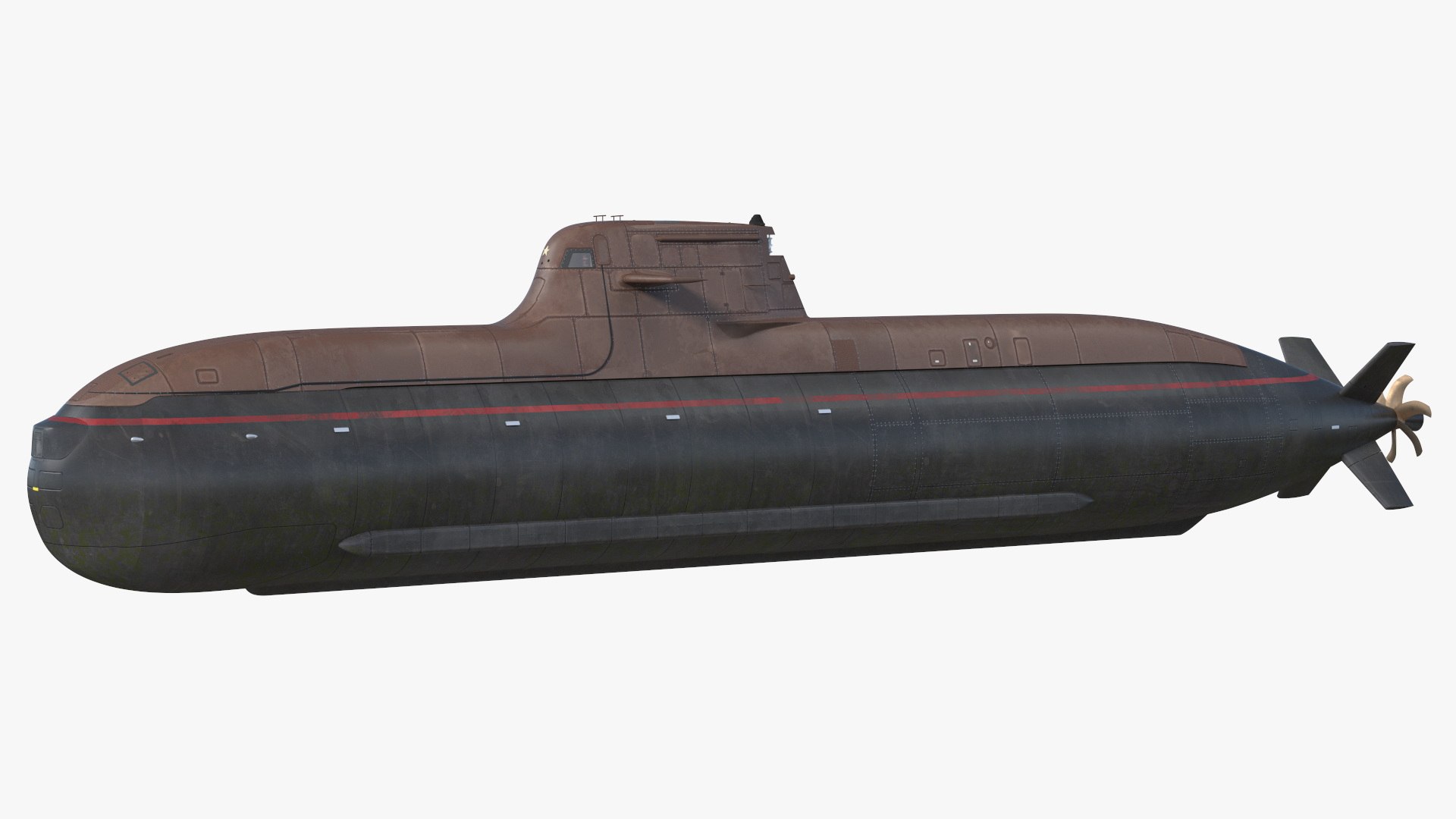 Submarine HDW Class 212A Dry Rigged 3D model preview