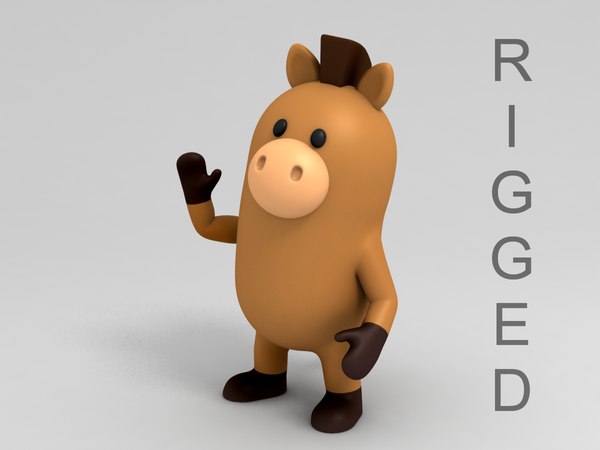 horse character cartoon 3D model