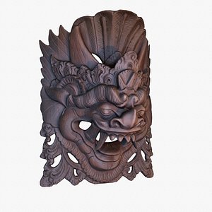 African Mask 05 low poly 3D model